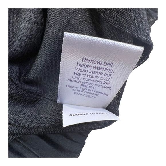 Jennifer Lopez Top Womens 1X Black Tassel Wrap-Around Tie Sleeveless Pleated NWT - Picture 9 of 11